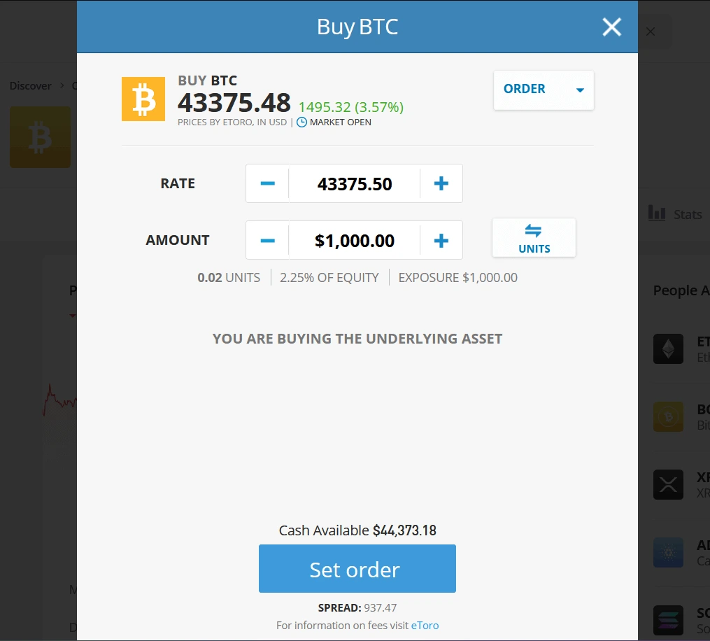 open limit order on etoro